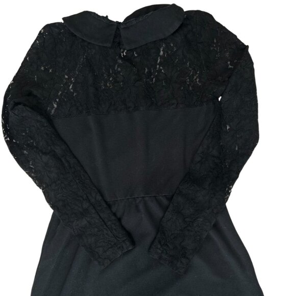 🎄 Zara 🛍️ TRF Women's Black Lace Long Sleeve Mini Dress XS - Picture 2 of 5